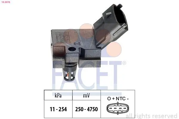 Luftdrucksensor, Höhenanpassung FACET 10.3078