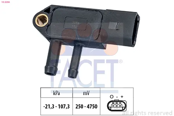 Sensor, Abgasdruck FACET 10.3266