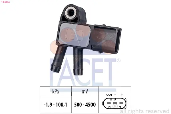 Sensor, Abgasdruck FACET 10.3294