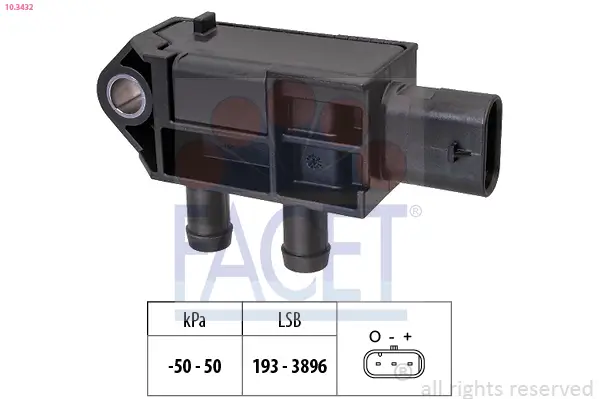 Sensor, Abgasdruck FACET 10.3432