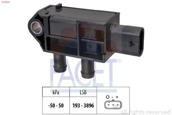 Sensor, Abgasdruck FACET 10.3432 Bild Sensor, Abgasdruck FACET 10.3432