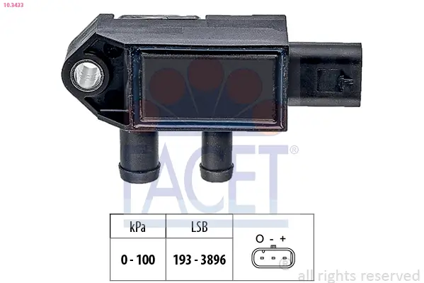 Sensor, Abgasdruck FACET 10.3433