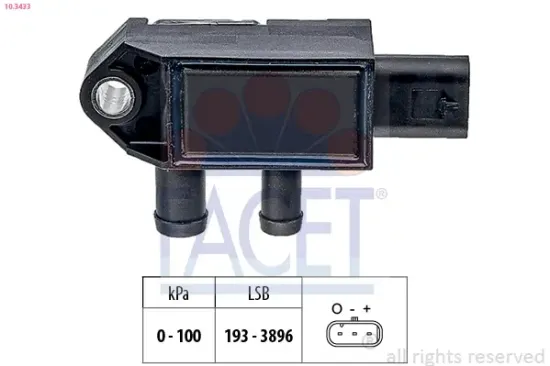 Sensor, Abgasdruck FACET 10.3433 Bild Sensor, Abgasdruck FACET 10.3433