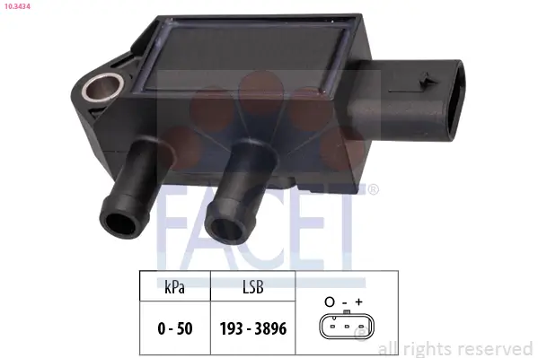 Sensor, Abgasdruck FACET 10.3434