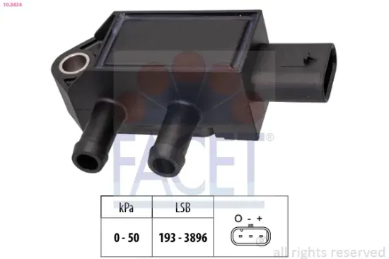 Sensor, Abgasdruck FACET 10.3434 Bild Sensor, Abgasdruck FACET 10.3434