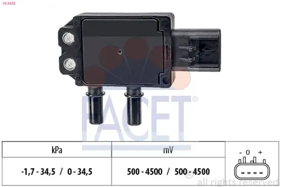 Sensor, Abgasdruck FACET 10.3435 Bild Sensor, Abgasdruck FACET 10.3435