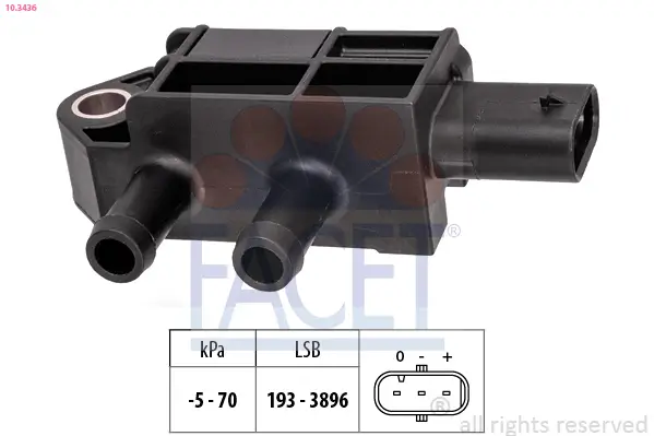 Sensor, Abgasdruck FACET 10.3436
