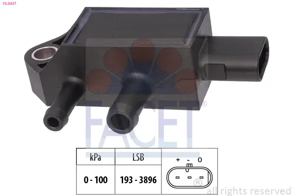 Sensor, Abgasdruck FACET 10.3437