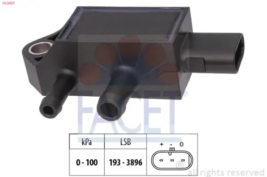 Sensor, Abgasdruck FACET 10.3437 Bild Sensor, Abgasdruck FACET 10.3437