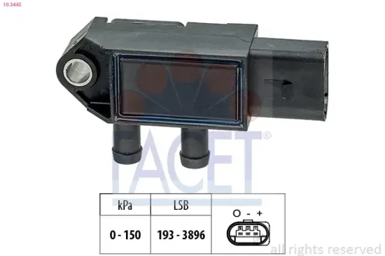Sensor, Abgasdruck FACET 10.3445 Bild Sensor, Abgasdruck FACET 10.3445