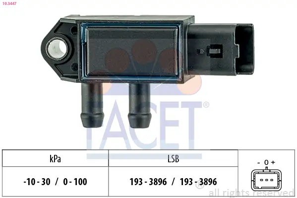 Sensor, Abgasdruck FACET 10.3447