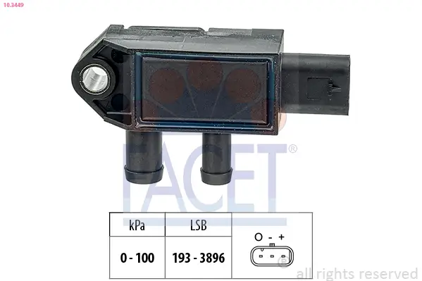 Sensor, Abgasdruck FACET 10.3449