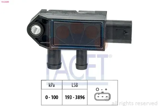 Sensor, Abgasdruck FACET 10.3449 Bild Sensor, Abgasdruck FACET 10.3449