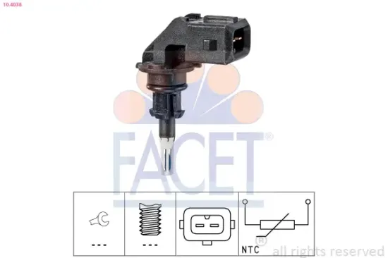 Sensor, Ansauglufttemperatur FACET 10.4038 Bild Sensor, Ansauglufttemperatur FACET 10.4038