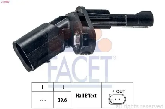 Sensor, Raddrehzahl FACET 21.0009 Bild Sensor, Raddrehzahl FACET 21.0009