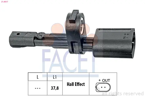 Sensor, Raddrehzahl FACET 21.0017