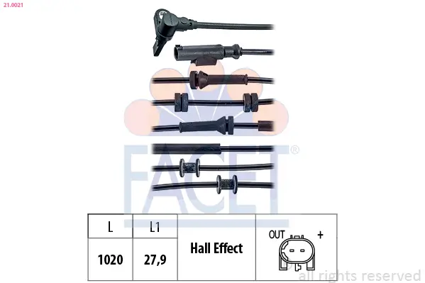 Sensor, Raddrehzahl FACET 21.0021
