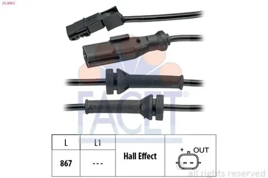 Sensor, Raddrehzahl FACET 21.0053 Bild Sensor, Raddrehzahl FACET 21.0053