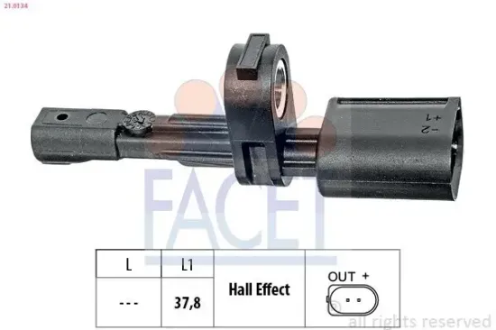Sensor, Raddrehzahl FACET 21.0134 Bild Sensor, Raddrehzahl FACET 21.0134