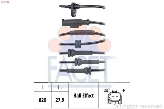 Sensor, Raddrehzahl FACET 21.0140 Bild Sensor, Raddrehzahl FACET 21.0140