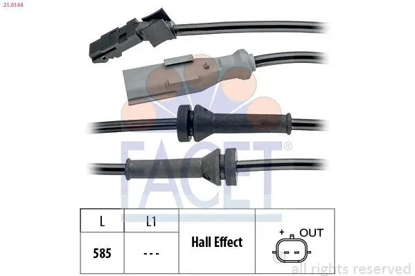 Sensor, Raddrehzahl FACET 21.0144