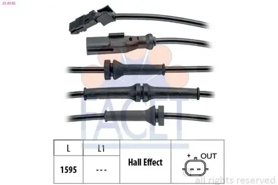 Sensor, Raddrehzahl FACET 21.0145 Bild Sensor, Raddrehzahl FACET 21.0145