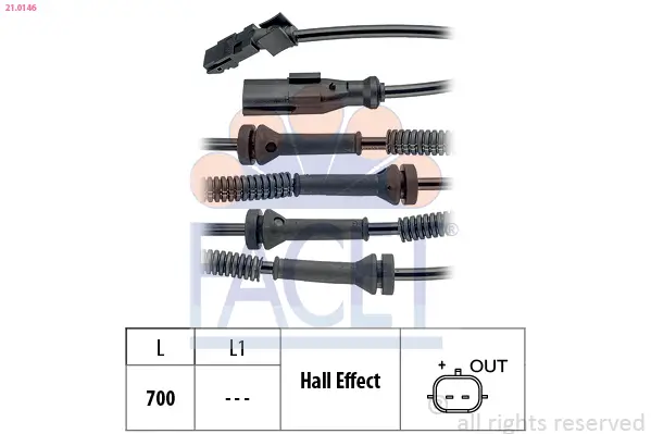 Sensor, Raddrehzahl FACET 21.0146