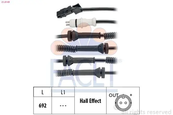 Sensor, Raddrehzahl FACET 21.0149