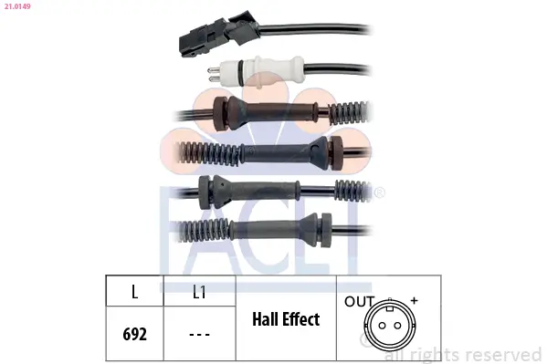 Sensor, Raddrehzahl FACET 21.0149