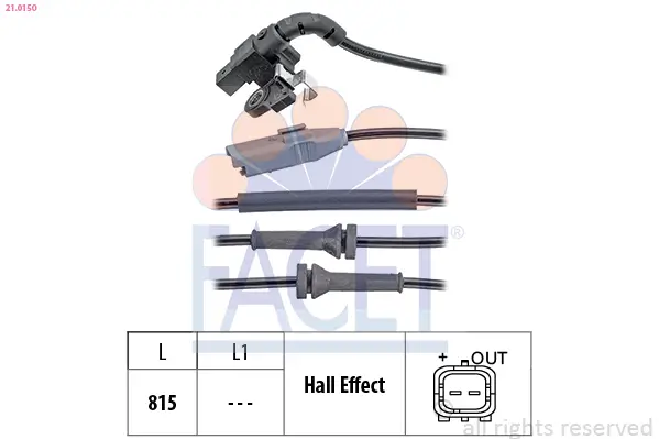 Sensor, Raddrehzahl FACET 21.0150