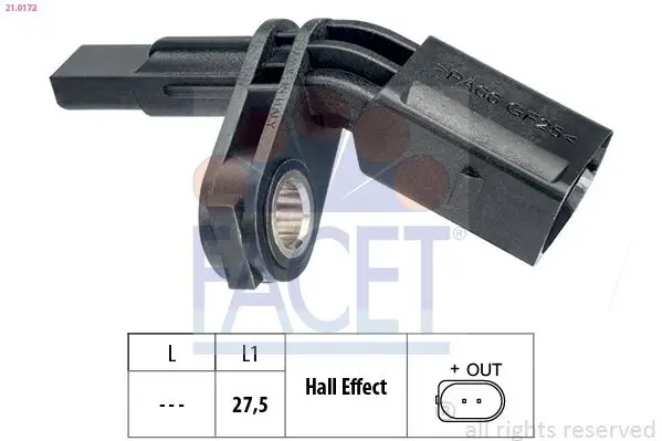 Sensor, Raddrehzahl FACET 21.0172