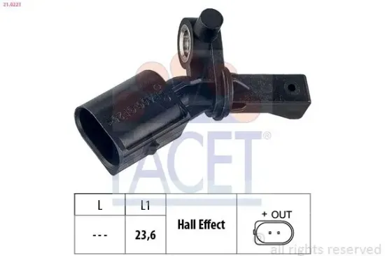Sensor, Raddrehzahl FACET 21.0221 Bild Sensor, Raddrehzahl FACET 21.0221