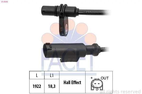 Sensor, Raddrehzahl FACET 21.0242