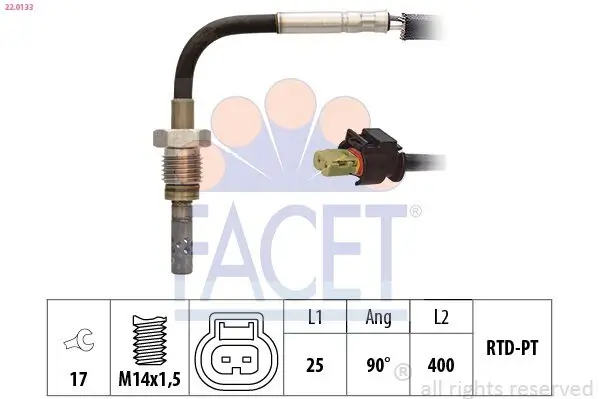 Sensor, Abgastemperatur FACET 22.0133