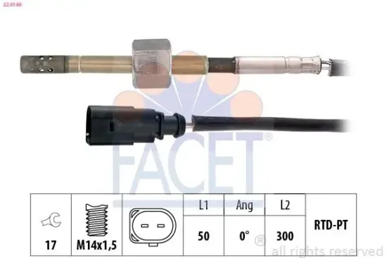 Sensor, Abgastemperatur FACET 22.0146 Bild Sensor, Abgastemperatur FACET 22.0146