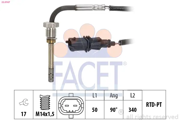 Sensor, Abgastemperatur FACET 22.0167