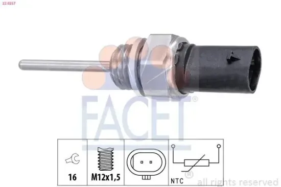 Sensor, Abgastemperatur FACET 22.0257 Bild Sensor, Abgastemperatur FACET 22.0257