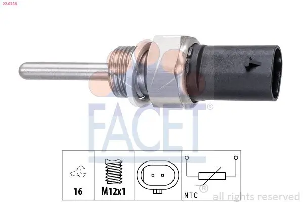 Sensor, Abgastemperatur FACET 22.0258