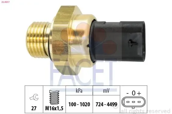 Sensor, Öldruck FACET 25.0017 Bild Sensor, Öldruck FACET 25.0017