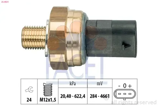 Sensor, Öldruck FACET 25.0021 Bild Sensor, Öldruck FACET 25.0021