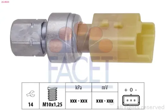 Druckschalter, Klimaanlage FACET 25.0025 Bild Druckschalter, Klimaanlage FACET 25.0025