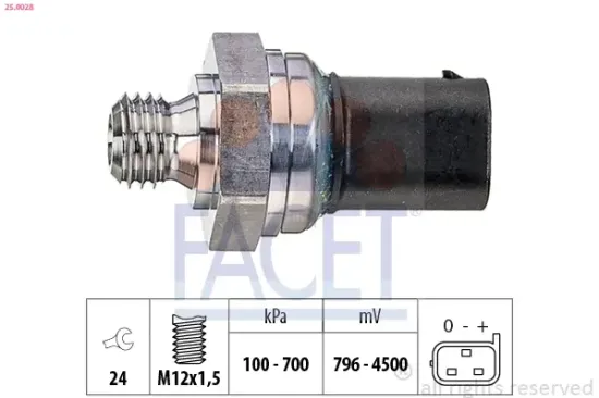 Sensor, Öldruck FACET 25.0028 Bild Sensor, Öldruck FACET 25.0028