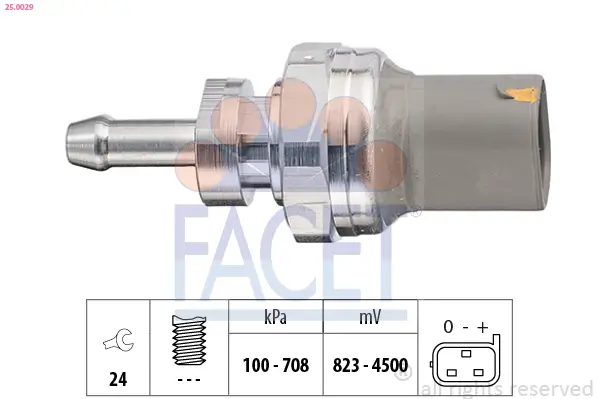 Sensor, Abgasdruck FACET 25.0029