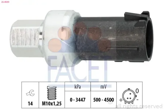 Druckschalter, Klimaanlage FACET 25.0030 Bild Druckschalter, Klimaanlage FACET 25.0030