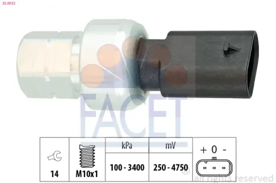 Druckschalter, Klimaanlage FACET 25.0032 Bild Druckschalter, Klimaanlage FACET 25.0032