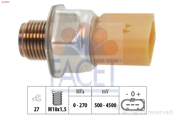 Sensor, Kraftstoffdruck FACET 25.0041