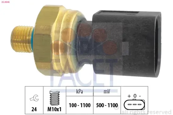 Sensor, Kraftstoffdruck FACET 25.0045 Bild Sensor, Kraftstoffdruck FACET 25.0045