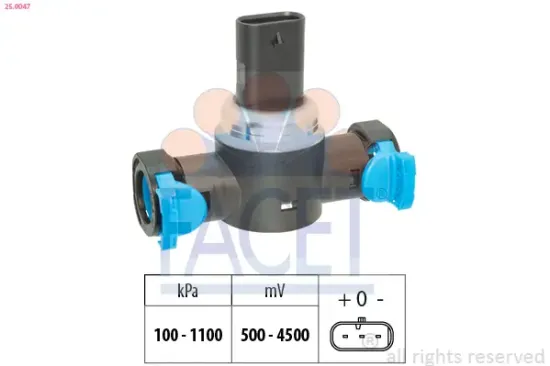 Sensor, Kraftstoffdruck FACET 25.0047 Bild Sensor, Kraftstoffdruck FACET 25.0047