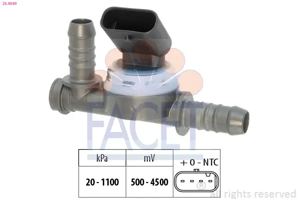 Sensor, Kraftstoffdruck FACET 25.0049