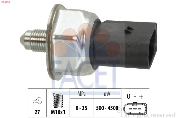 Sensor, Kraftstoffdruck FACET 25.0055
